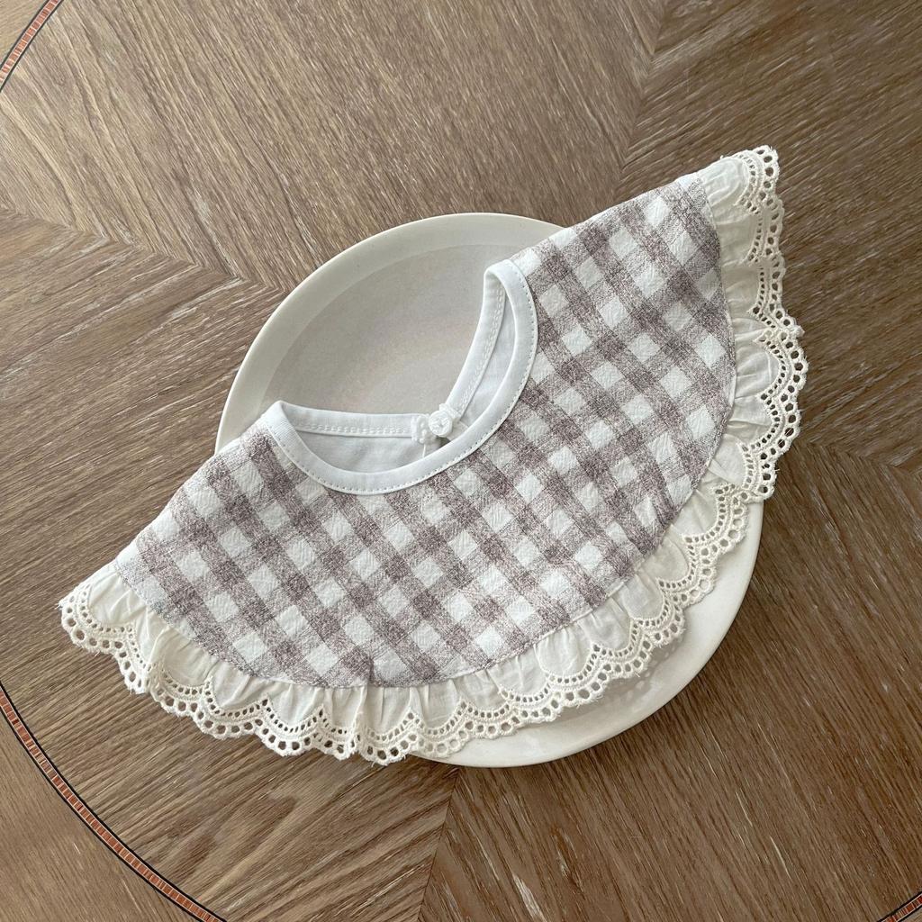 1 Pc Baby Bib for Girl Simplicity Ruffle Lace Floral Baby Saliva Towel for Newborn Girl Soft Cotton Baby Burp Clothes