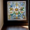 Retro Flower Balcony Glass Window Beautification and Decoration Static Electricity Window Stickers