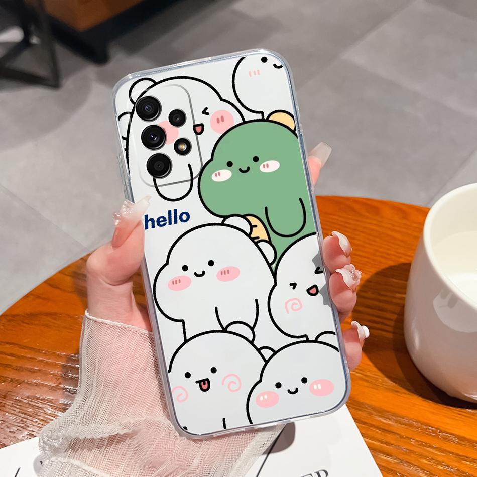 Flower Case For Samsung Galaxy A52 Phone Cover For Samsung A 52 Cases Soft Transparent Silicone Christmas Elk deer Back Covers