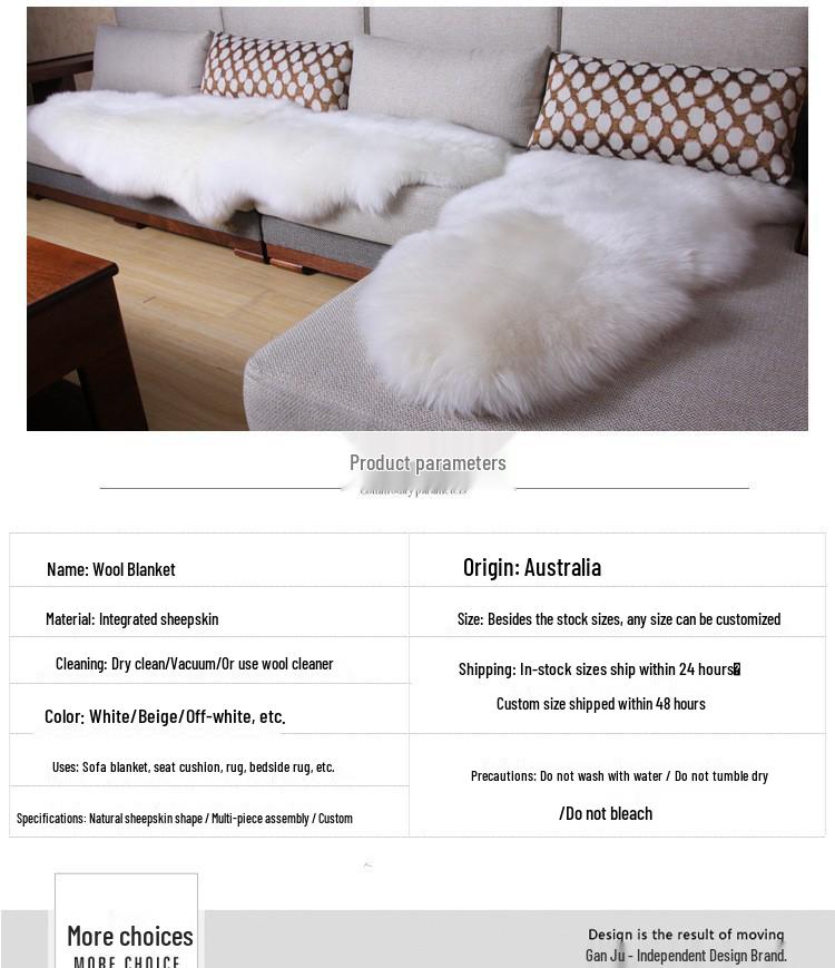 Australian Sheepskin Wool Seat, Floor, and Sofa Cushion Mat