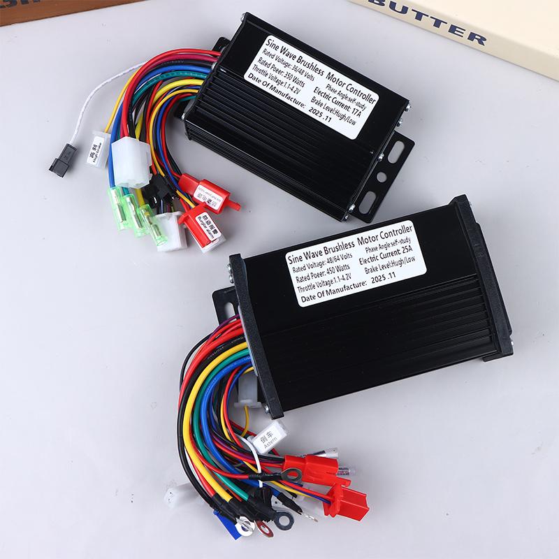 Controler motor fără perii cu undă sinusoidală 36V 48V 20A - 350W-500W Pentru bicicletă electrică, compatibil cu conectori SM