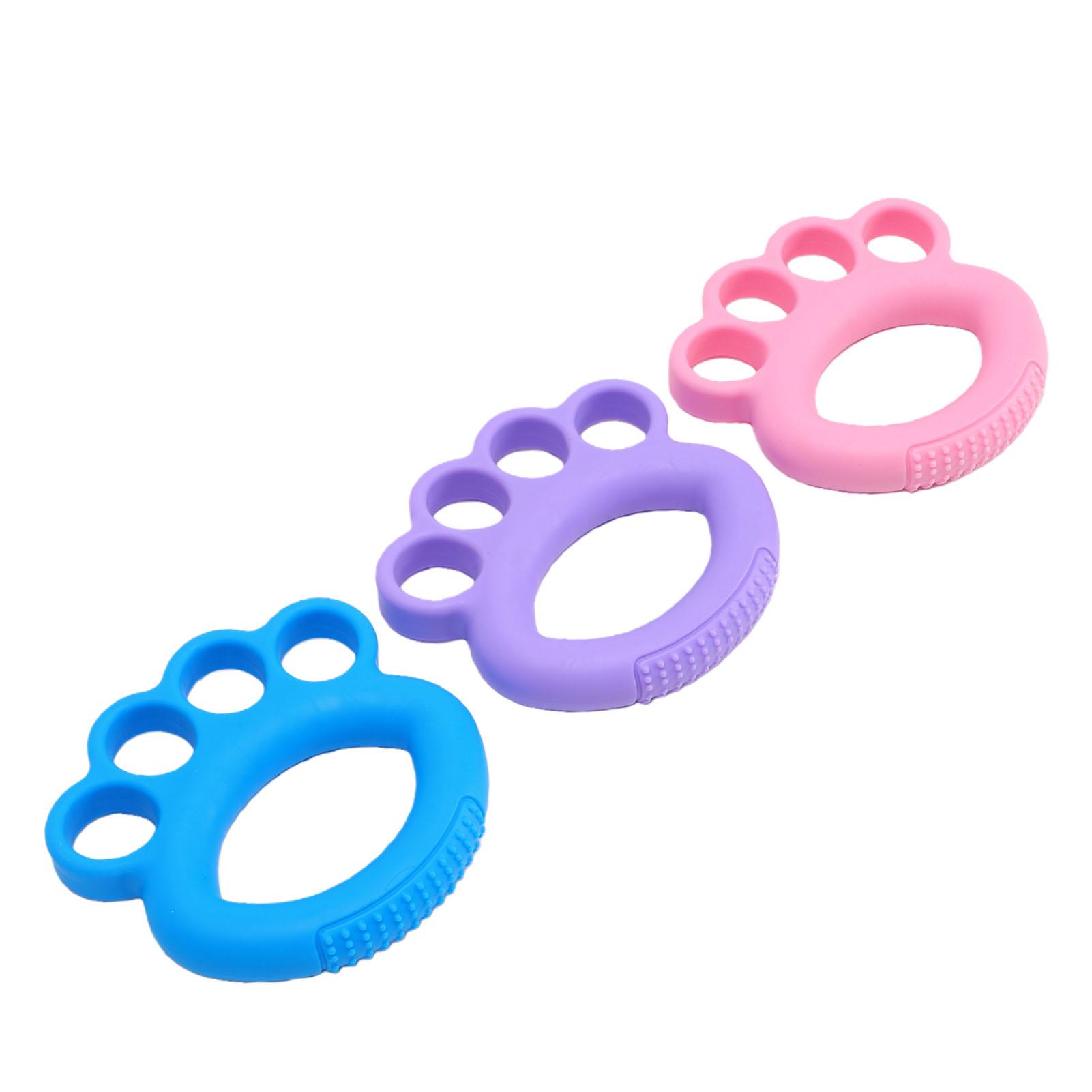 

3pcs Finger Exerciser Hand Grip Strengthener for Musicians Climbers Athletes Pink 10lbs Blue 20lbs Purple 30lbs