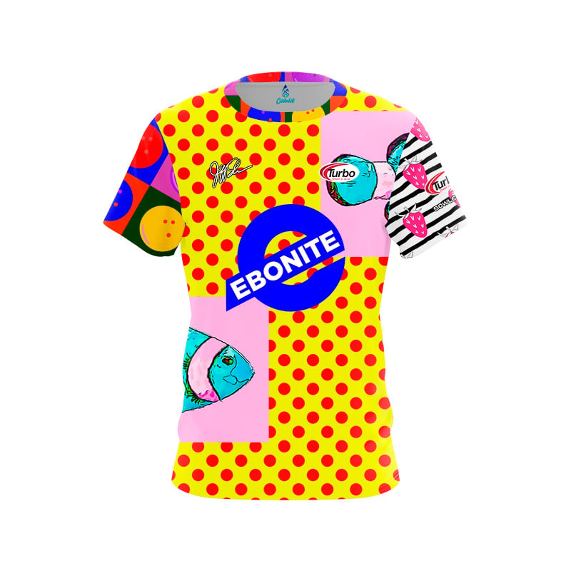 Ebonite Wash Twin Dragon Sakura Bowling Jersey Short Sleeve Tops