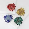 Simple Cold Wind Brooch, Alloy Diamond-Encrusted Flower Fashion Brooch Sweater Temperament Shawl Buckle Pin