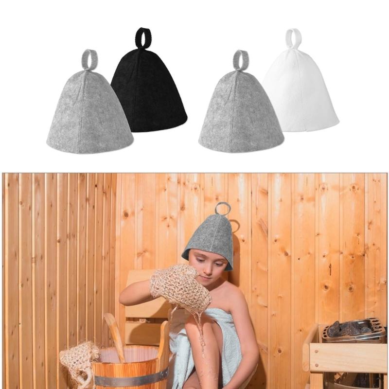 2Pieces Sauna Hat Set Comfortable Sauna Caps Travel Sauna Hat High Absorbency Felt Texture Perfect for Spa and Sauna Use