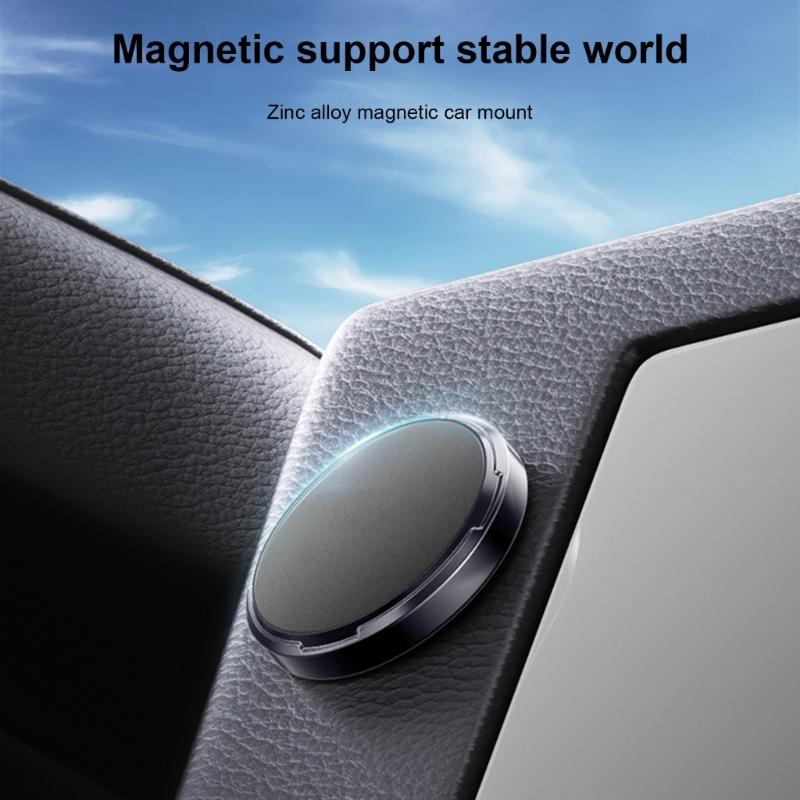 Round Magnetic Phone Holder Stand for Car, Secure Grip, Strong Adhesion Silicone Dashboard Stand Safe Driving Reusable