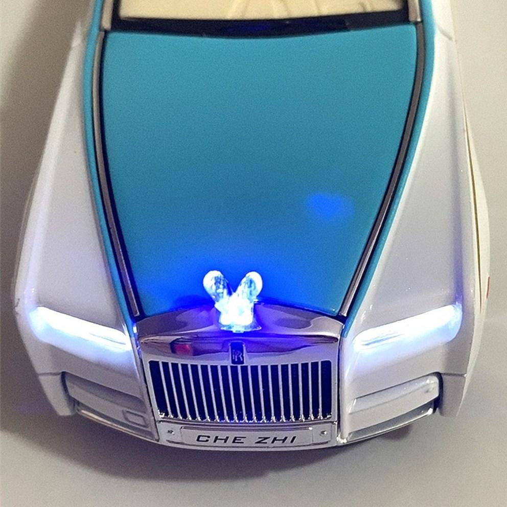 Diecast 1:24 Rolls-Royce Phantom Alloy Pull-back Car Model, Black/Silver