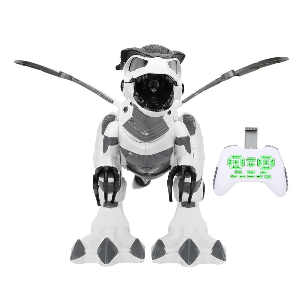 RC Dinosaur Robot Toy Programmable Interactive Remote Control Dinosaur ModelWhite