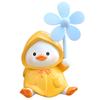 Cute Little Duck Raincoat Scooter Ornament: Windmill Bamboo Dragonfly for Bicycle or Motorcycle Decorations.