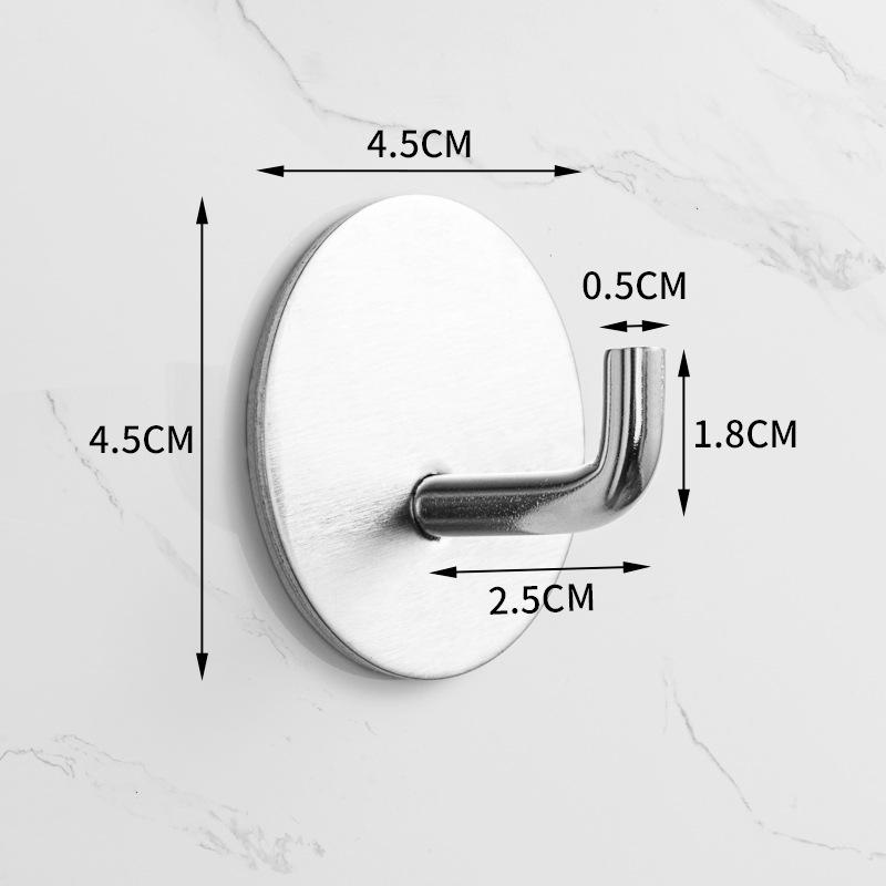 Traceless 304 Stainless Steel Adhesive Hook for Bathroom & Kitchen