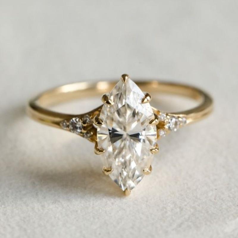 Luxury Simple Bright Zircon Ring for Women Fashion Engagement Wedding Party Bridal Zircon Anniversary Gift Surprise for Wife