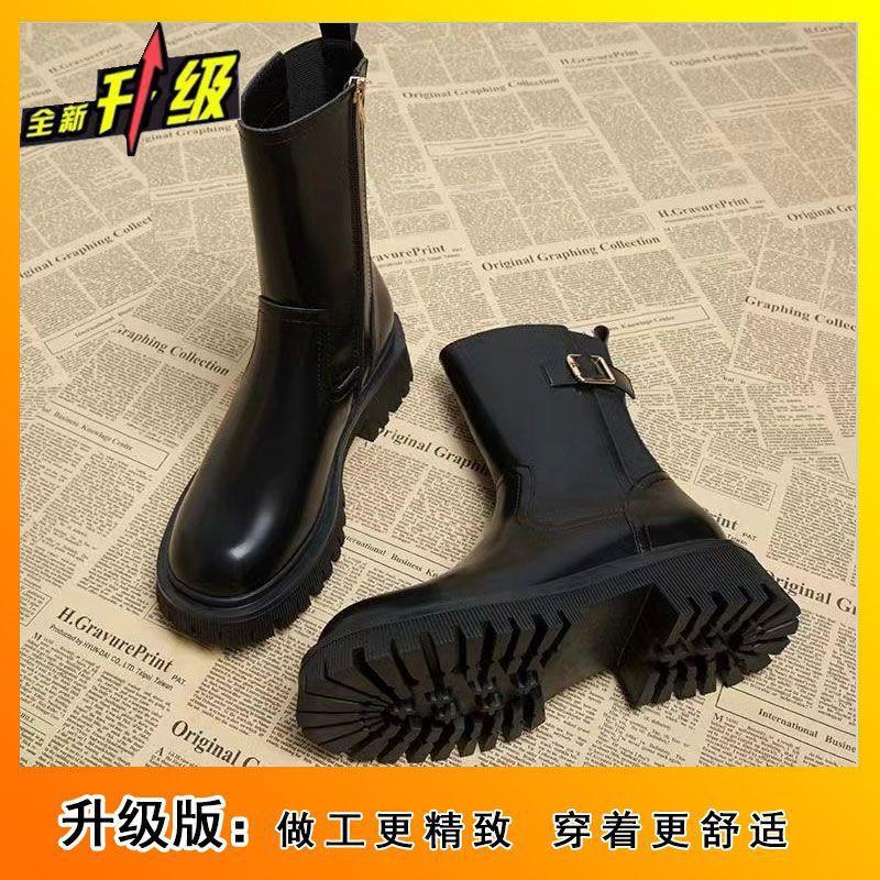 Chelsea Martin boots 2025 new autumn spring and autumn women's platform women's short boots advanced cigarette boots single boot tide