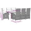 Vidaxl 9-Cz. Garden Furniture Set With Cushions, Black, PE Rattan