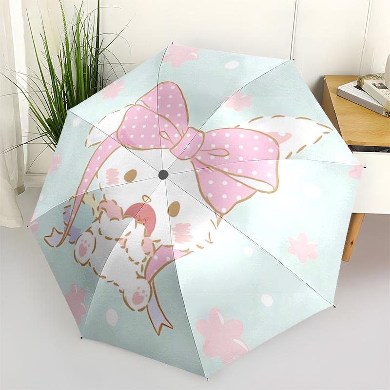 

1pc Pink Bow Rabbit Umbrella - Automatic Open/Closed with Polka Dots, Perfect for Fans, Travelers, Everyday Use, Festive Gifts (8-Bone Iron Frame, Por