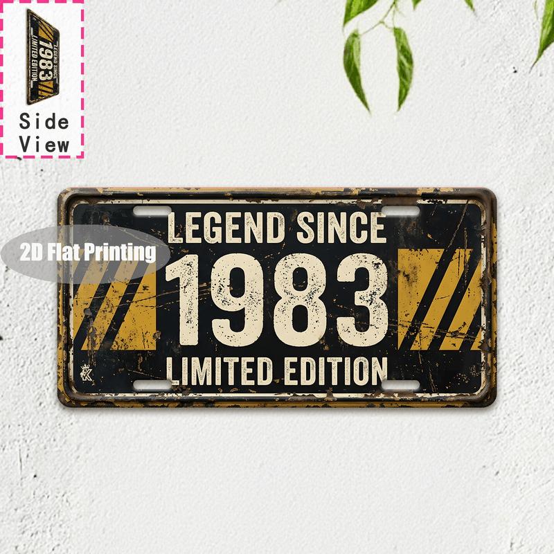 Vintage Distressed City Year Powder Room Slogan License Plate Metal Tin Sign Retro Wall Decor For Bar Cafe Home Garden