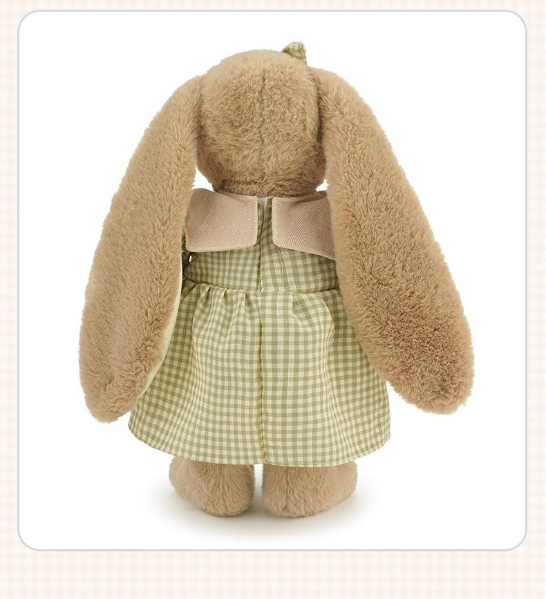 Hug Baby Lily Long-Eared Rabbit Plush Toy: Cute Pendant Doll In Baby Clothes for Children and Girls' Birthdays