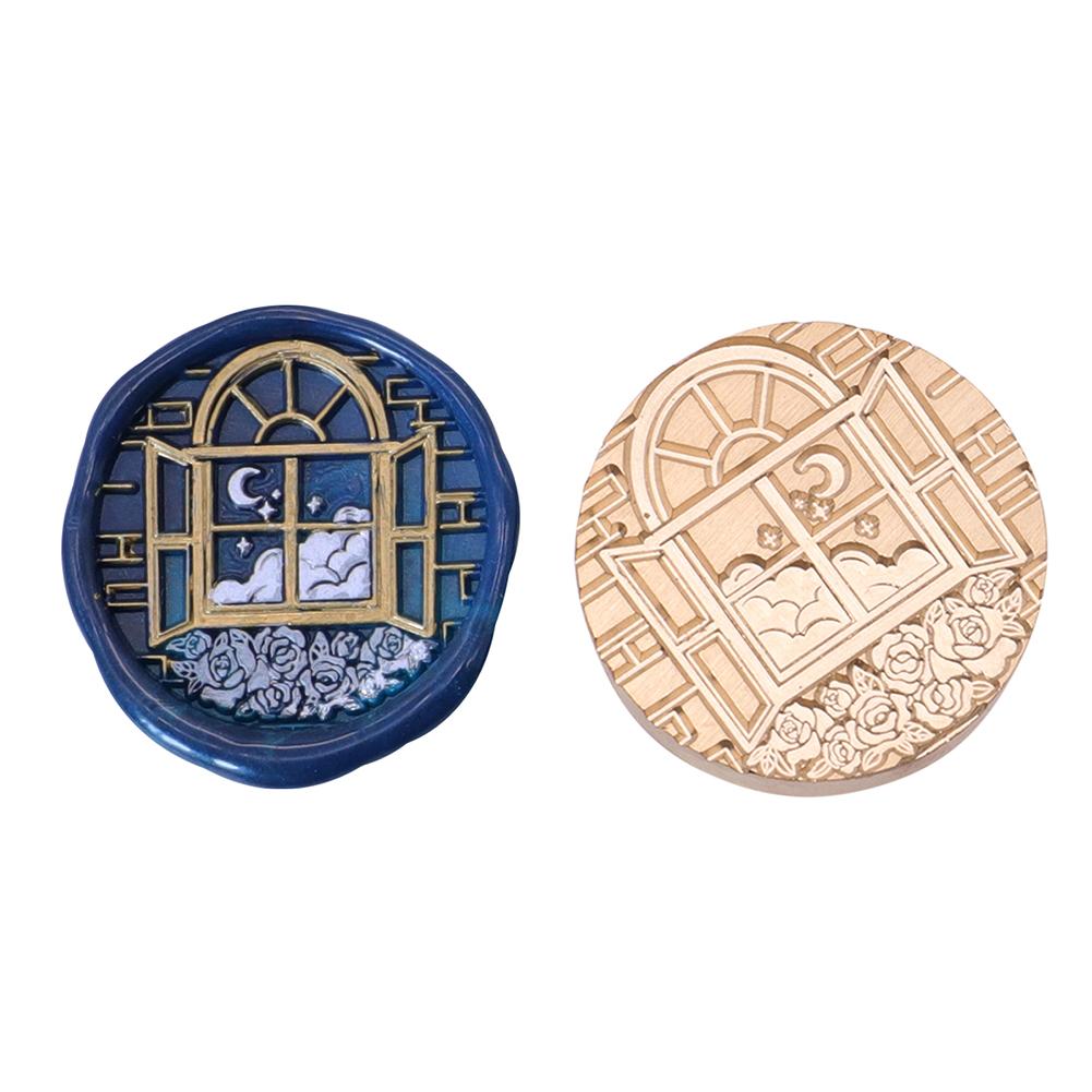 Wax Copper Head Window Pattern Series Vintage Craft Sealing Stamp Head For Cards Envelopes Wedding Invitations Gift Packaging