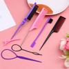 6/10Pcs Hair Styling Comb Set Teasing Hair Brush Triple Teasing Comb Rat Tail Combs Edge Brush Hair Tail Tools Braid Tool Loop
