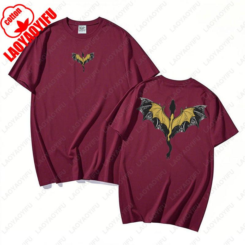 

Винтажная футболка с графикой Четвертое крыло Фиолетовая Сорренгейл Четвертое крыло Лидер крыла Футболка Книжная одежда Женские футболки из хлопка Харадзюку 4XL