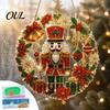 Handmade Christmas Home Decor Faux Diamond Art Ornament, DIY Santa Claus Sun Catcher Kit, Rhinestone Parent Child Interactive Crafts Xmas Wreath