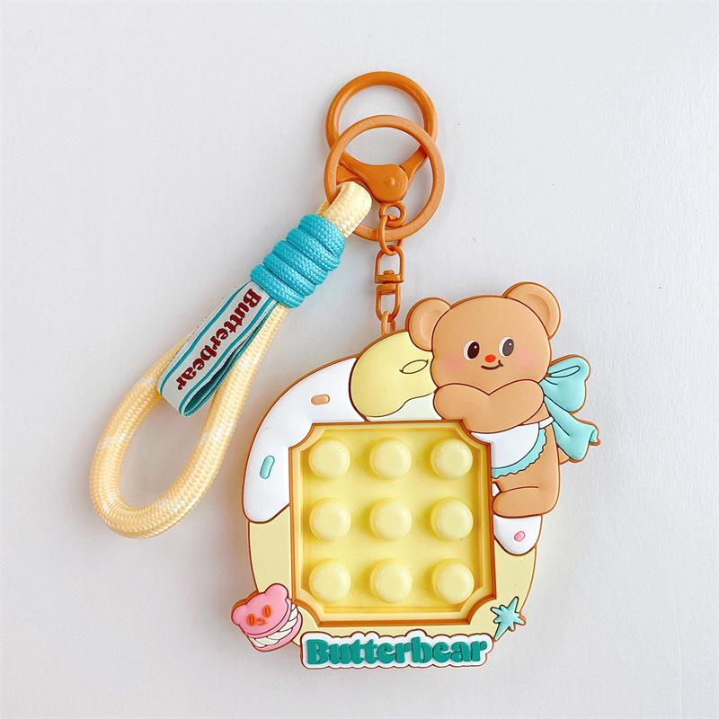 Little Bear Naughty Cool Pants Cartoon Keychain: Cute Couple & Bestie Bag Charm