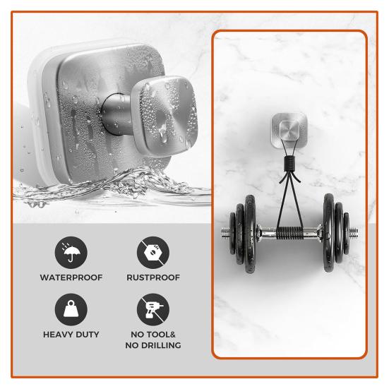 Přísavkové háčky pro sprchu z nerezové oceli, nástěnné háčky do koupelny, silné lepidlo, věšák na ručníky, snadná instalace, opakovaně použitelný věšák na věnce