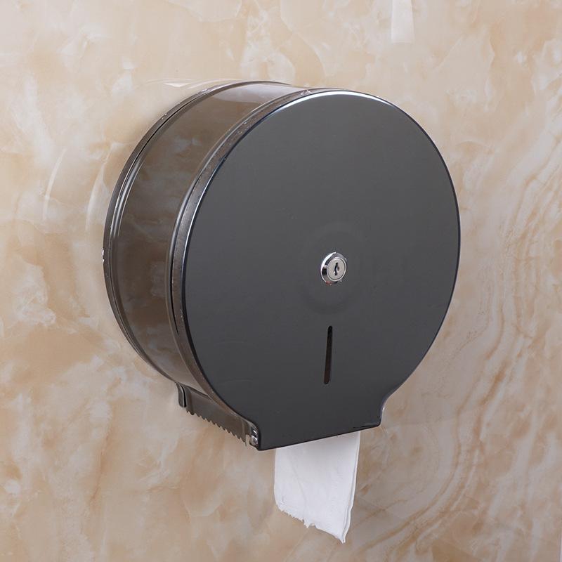 Stainless Steel Wall-Mounted Waterproof Toilet Paper Holder - Punch-Free Large Roll Design