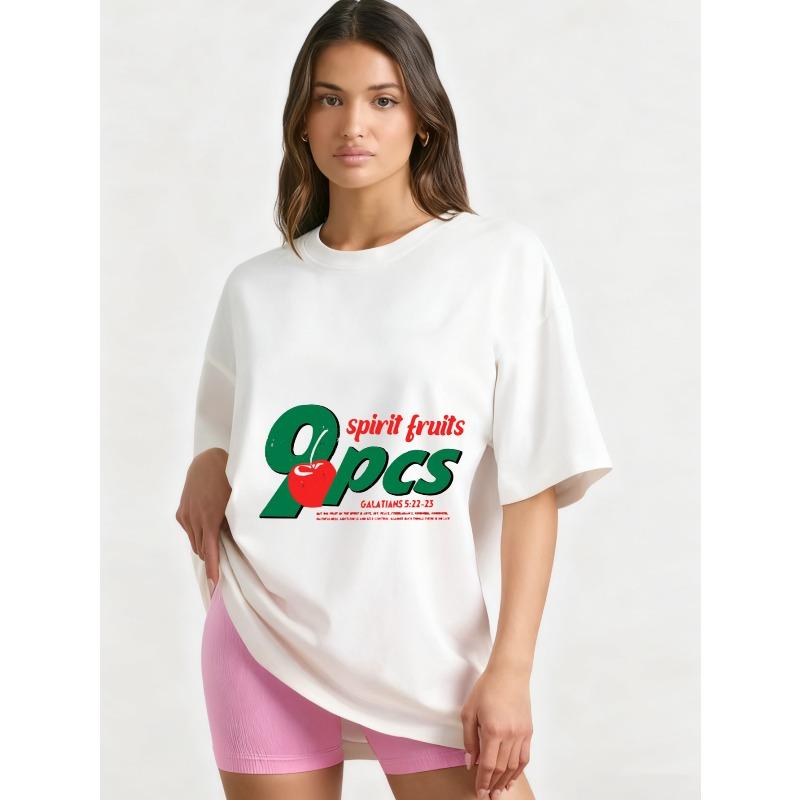 

Футболка оверсайз черная 9 плодов духа Галатам 522 23 стих из Библии графический принт повседневная уличная мода женский топ свободного кроя для ежедневной носки XXXXL белый