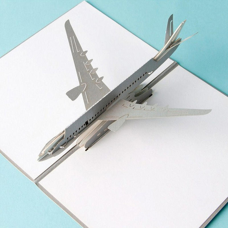 3D Pop Up Invitation Card Airplane Greeting Cards Christmas Birthday Valentine Invitation Thank You Cards Thanksgiving Gift Card