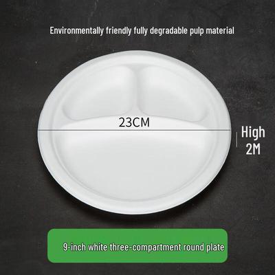 9-inch Disposable 3-Compartment Paper Plates