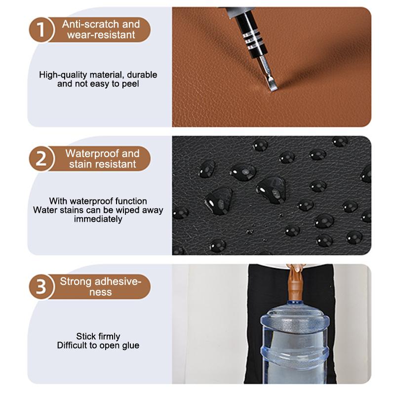 13Pcs/Set Self-Adhesive Leather Upholstery For Car Seat Sofa Chair Black Leather Repair Patch Refurbish Hole Artificial Stickers