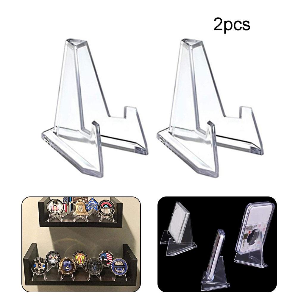 2pcs Display Stand Acrylic Material L:6.8x5.2CM S 3.6x2.7CM