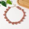 Love Heart Women Clavicle Chain Choker Sweater Chain Colorful Acrylic Necklace  Spring Summer