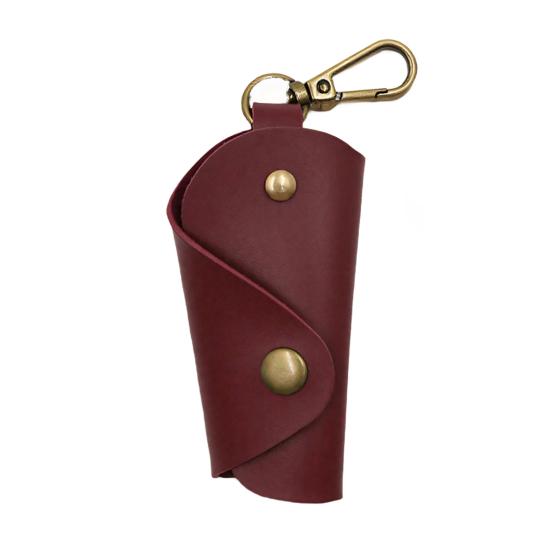 Car Keychain Box Foldable Design Prevents Scratches Handmade Imitation Leather Key Bag Key Organizer