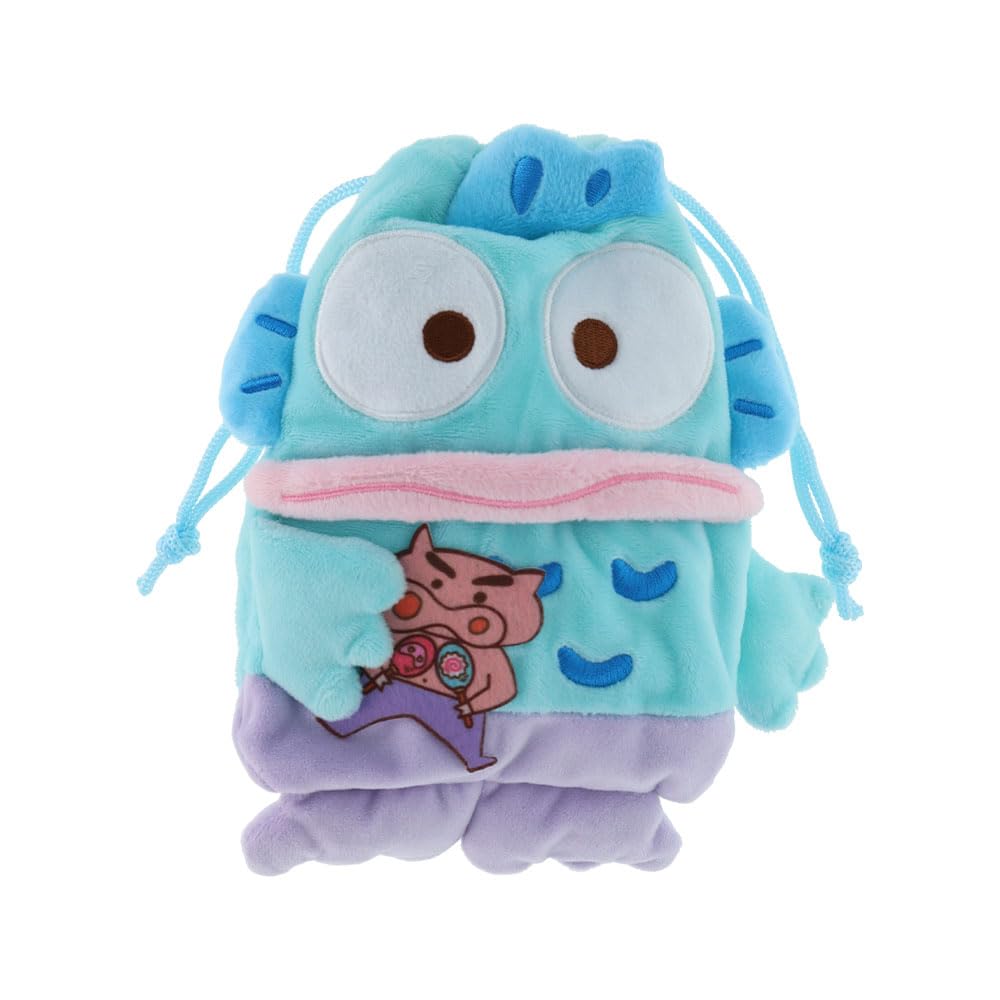 Sunstar Stationery Crayon Sanrio Characters Plush Drawstring Buriburizaemon x S2337835 Shin-chan Bag, Hangyodon,