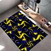 Modern Abstract Carpet with Yellow and Blue Geometric Starburst Pattern Suitable for use as an anti-slip for living room bedroom sofas
