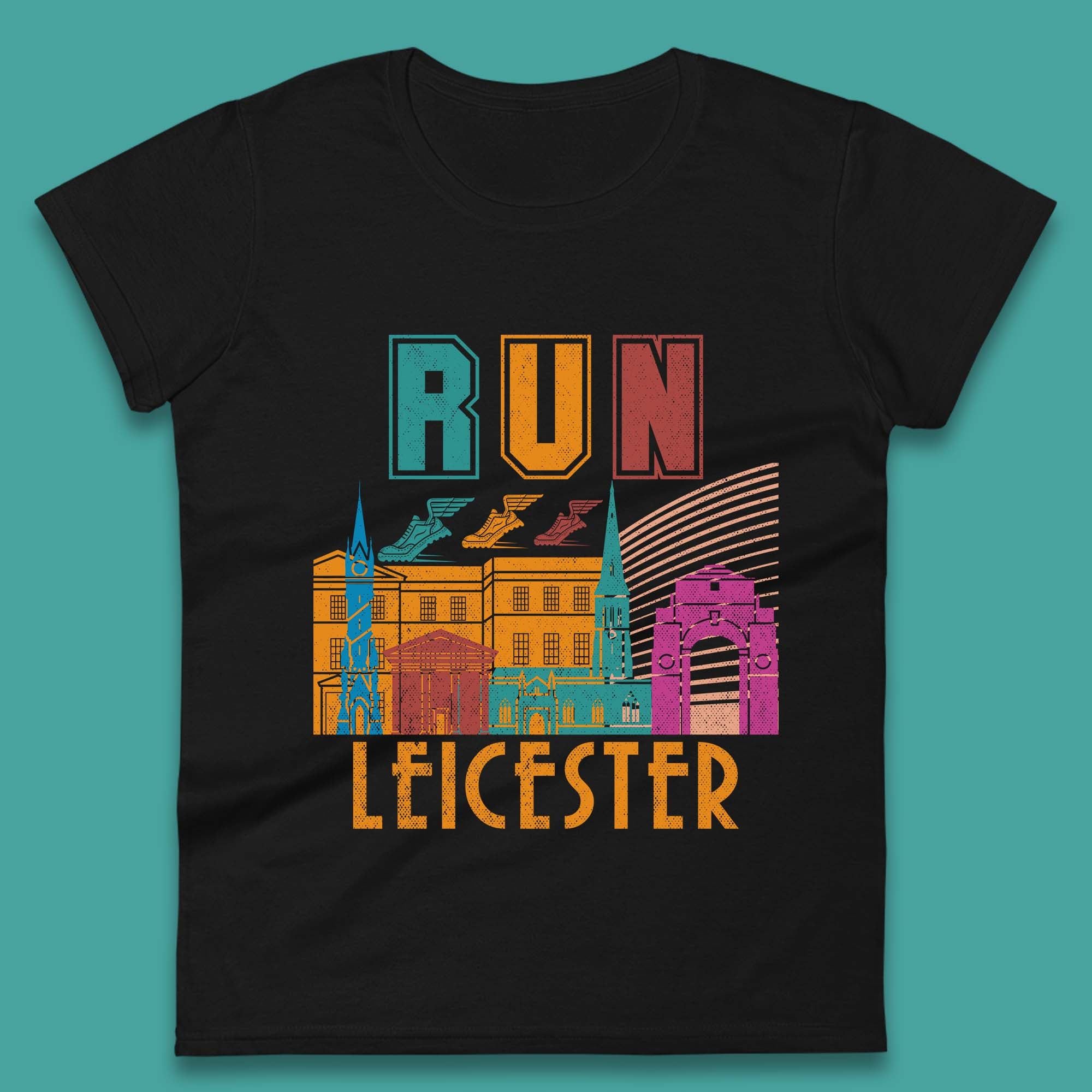 

Run Leicester Festival Leicester Skyline Souvenir Race Leicester Running Womens Tee T Shirt Mens Tops Unisex Top L