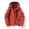 Куртка штормова Boxi Raccoon Unisex Верміліоново-червона з підкладкою з флісу Сріблястої лисиці, Водонепроникна, Три в одному, Знімний дизайн.