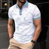 Mens 3D Marble Print Polo Shirt Loose Fit Short Sleeve Breathable Pique Cotton Casual Wear