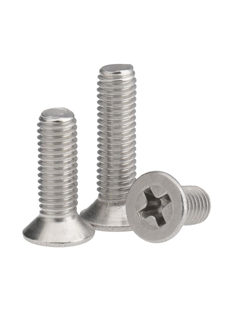 304 Stainless Steel Phillips Flat Head Countersunk Screws (Sizes: 1M to 4M)