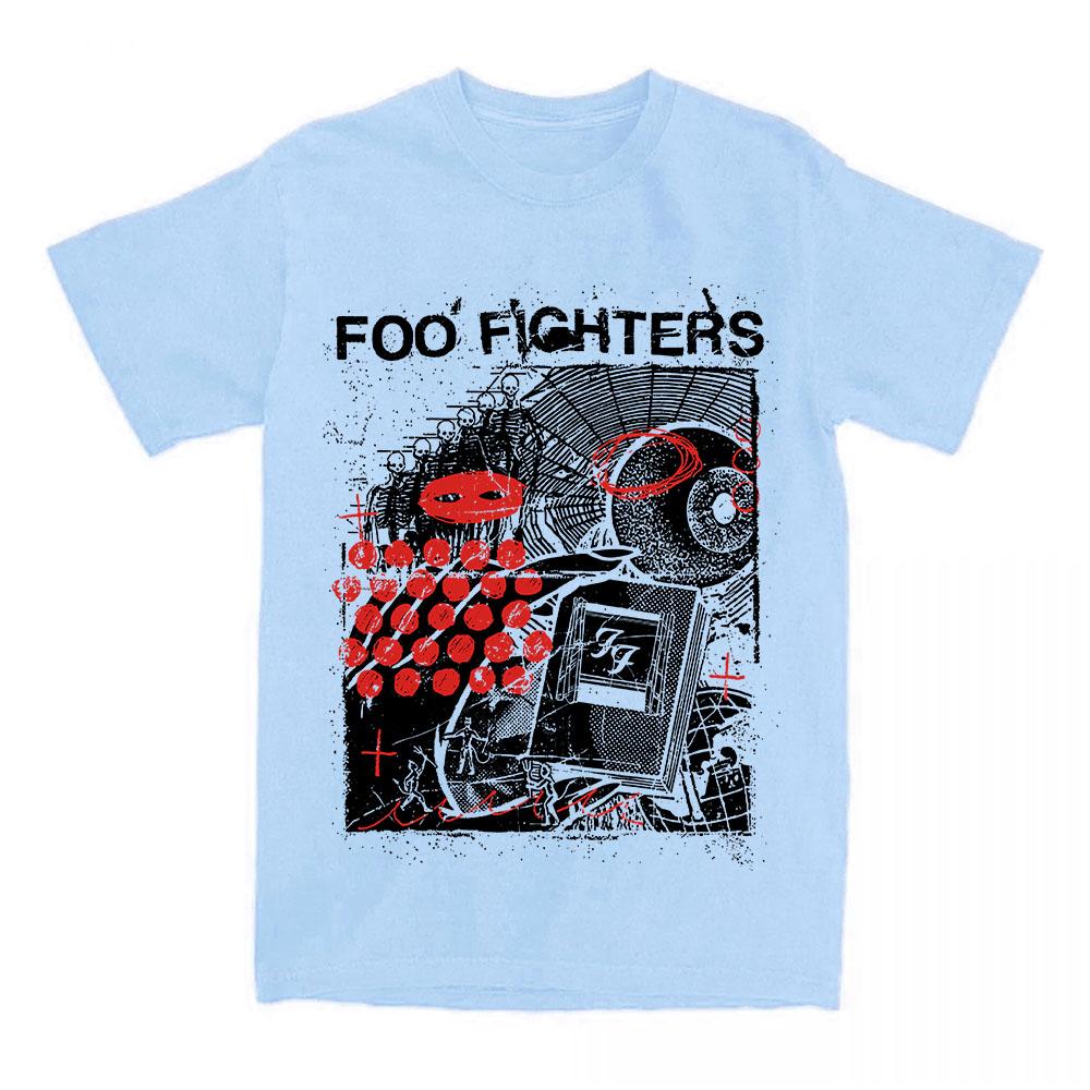 Your Favorite Toy Tee Foooo Fighters Rock Band Design T-shirt Summer Short Sleeve Loose Mens Tshirts  Casual Unisex Streetwear