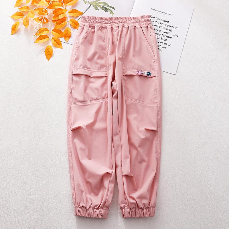 Girls’ Quick-Dry Summer Sports Pants 2024: Loose, Casual, Long Pants for Kids.