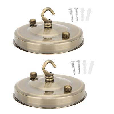 2 STÜCKE Eisen Kronleuchter Aufhängeplatte Haken Deckenleuchte Baldachin Dekoration DIY MontagezubehörBronze