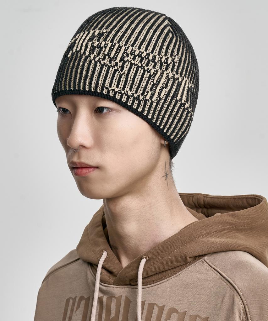 AJOBYAJO [Pba] Tribal Ajo Two Tone Beanie [Beige]