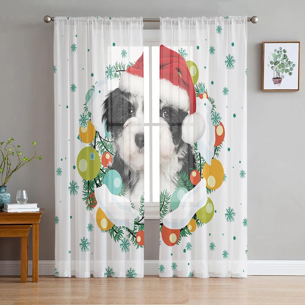 Panda Forest Funny Tulle Window Curtain for Livingroom Printed Sheer Curtain Home Decor Window Panels Chiffon Drapes