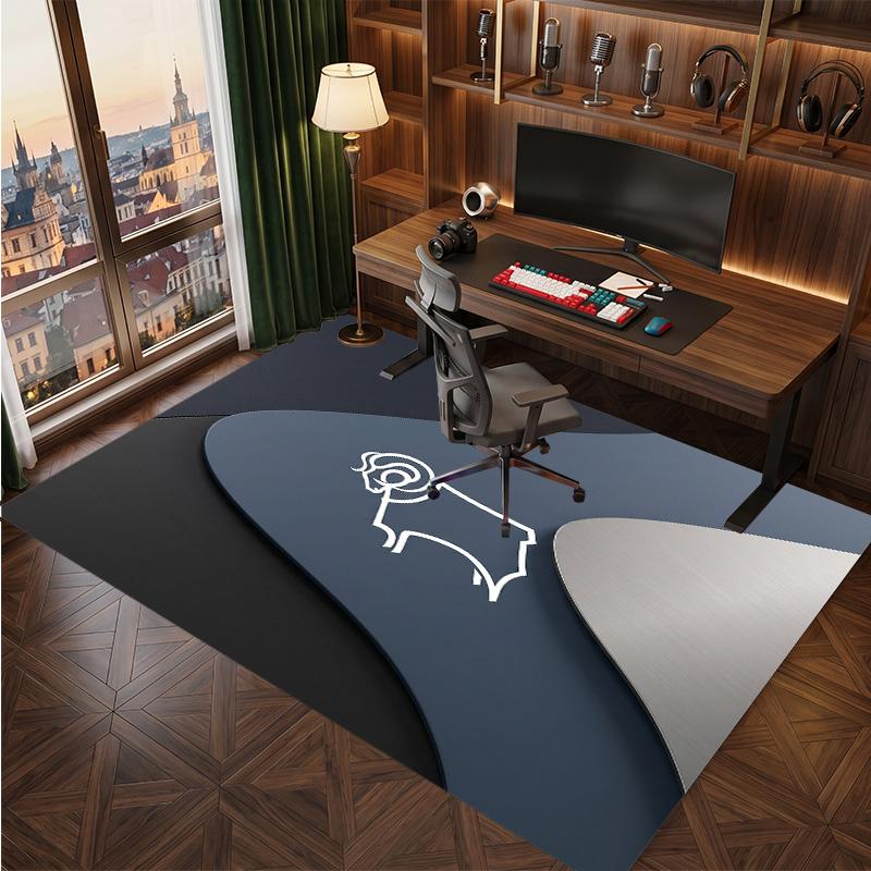 Tappeto in Velluto di Cristallo con Stampa del Derby County Football, Comodo Assorbente d'Acqua Antiscivolo Tappeto per Pavimenti Interni