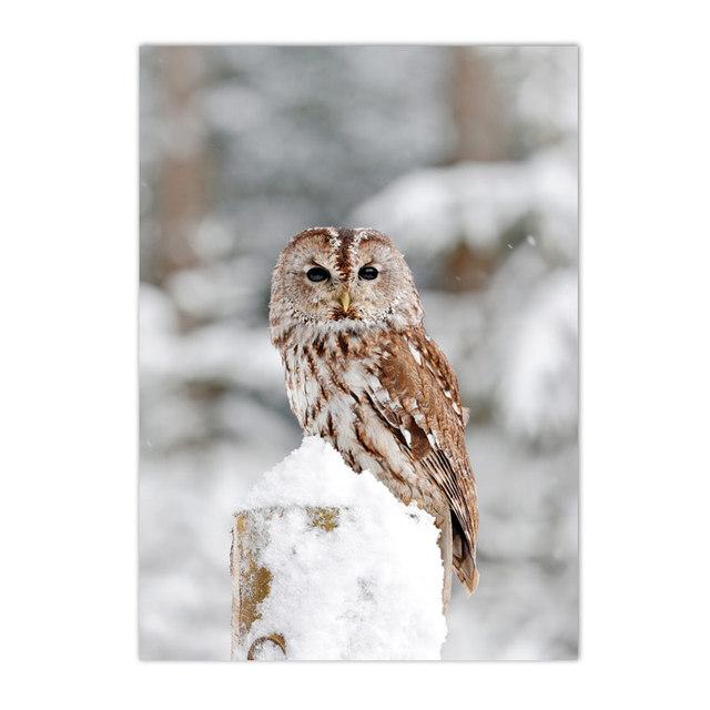 Winter Lake Mountain Canvas Painting Snow Tree Deer Wall Art Picture Print Natural Landscape Nordic Poster Room Home Decor Gifts