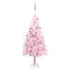 VidaXL Artificial Christmas Tree with LEDs and Balls Christmas Tree Christmas Decoration Garden Patio Backyard Outdoor Pink 3077671