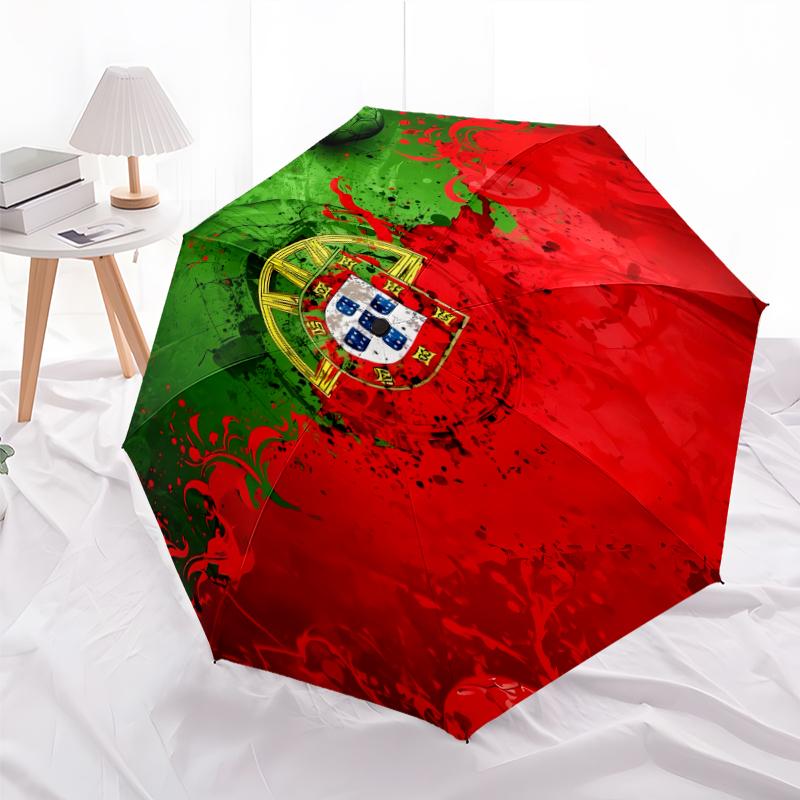 Printed Portugal Football team Folding Umbrella,Outdoor,Leisure,And Travel Umbrella,Durable Umbrella Fabric,Birthday And Holiday Gift