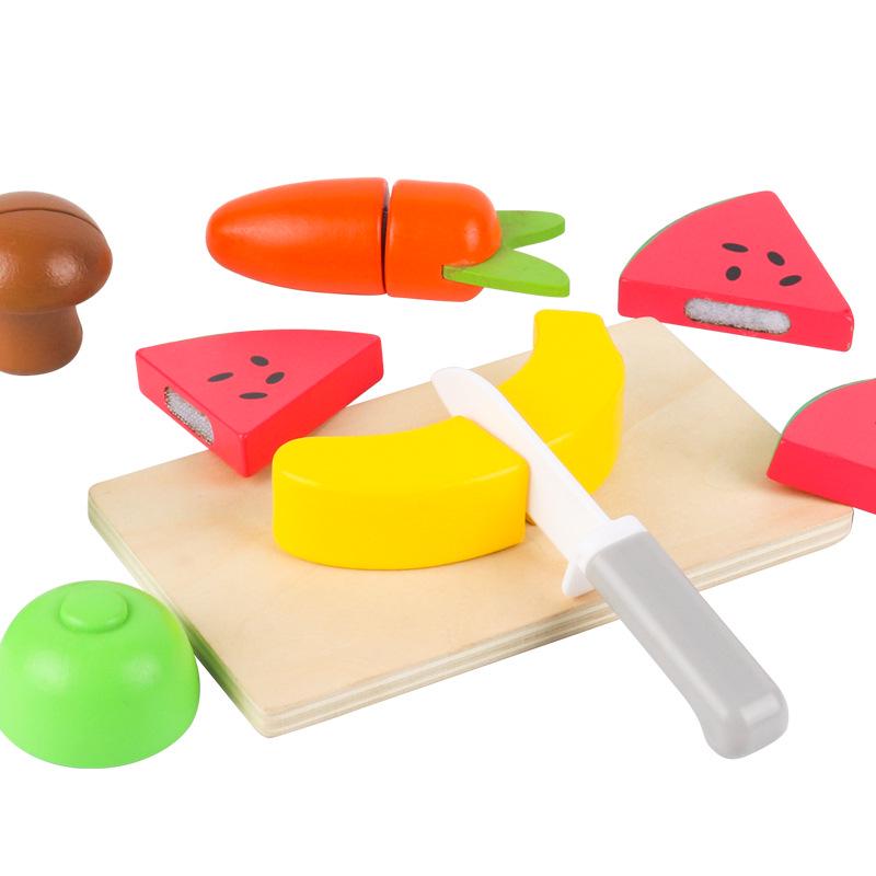 Zhiqu Children's Wooden Fruit Cutting Toy for Early Education and Pretend Play